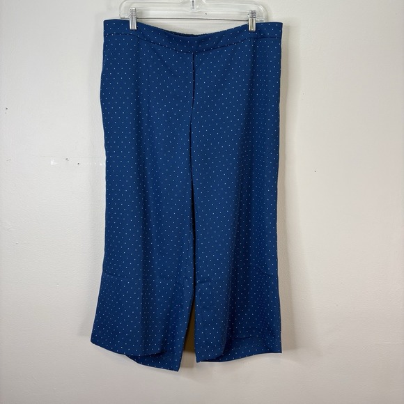 NWT J Jill Wearever Women's Sz XLp Dark Teal/Swiss‎ Dot Wide Leg Cropped Pants - Picture 4 of 10